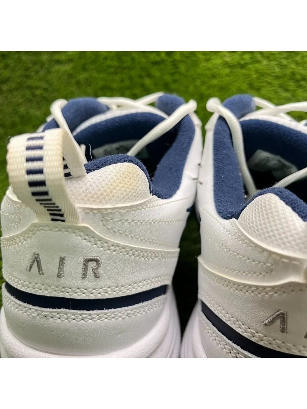 Nike Air Monarch IV Mens Size 15 White Blue Athletic Running Shoes Sneakers